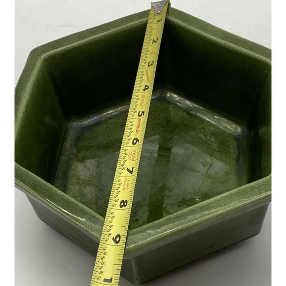 Vintage MCM Hager Planter Pot #4003 Hexagon Shaped Green Art Pottery *chip - Picture 12 of 12